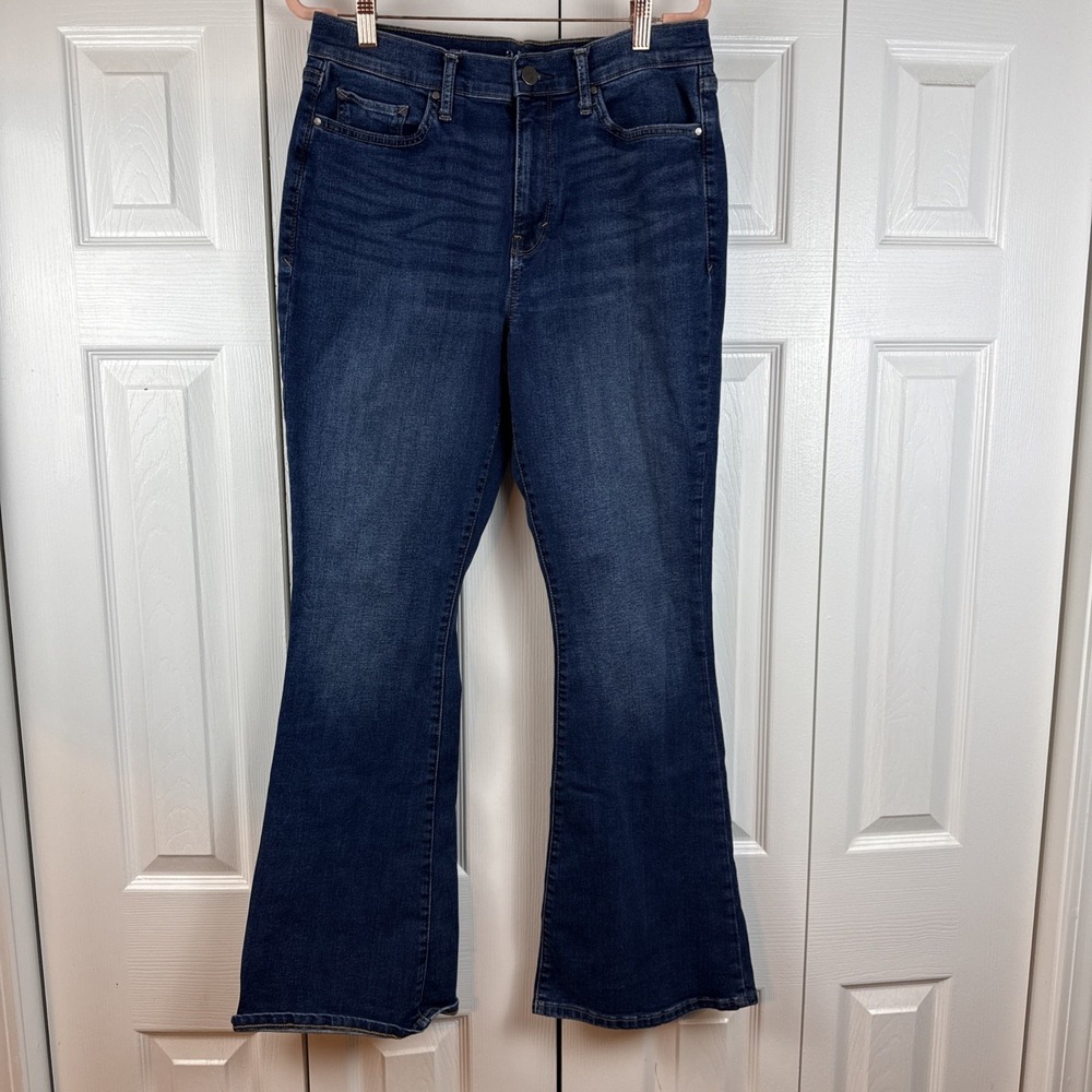 a.n.a. High Rise Flare Jeans Womens Size‎ 12 Blue Denim Stretch